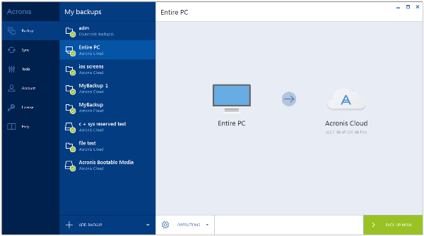 acronis sharepoint online backup